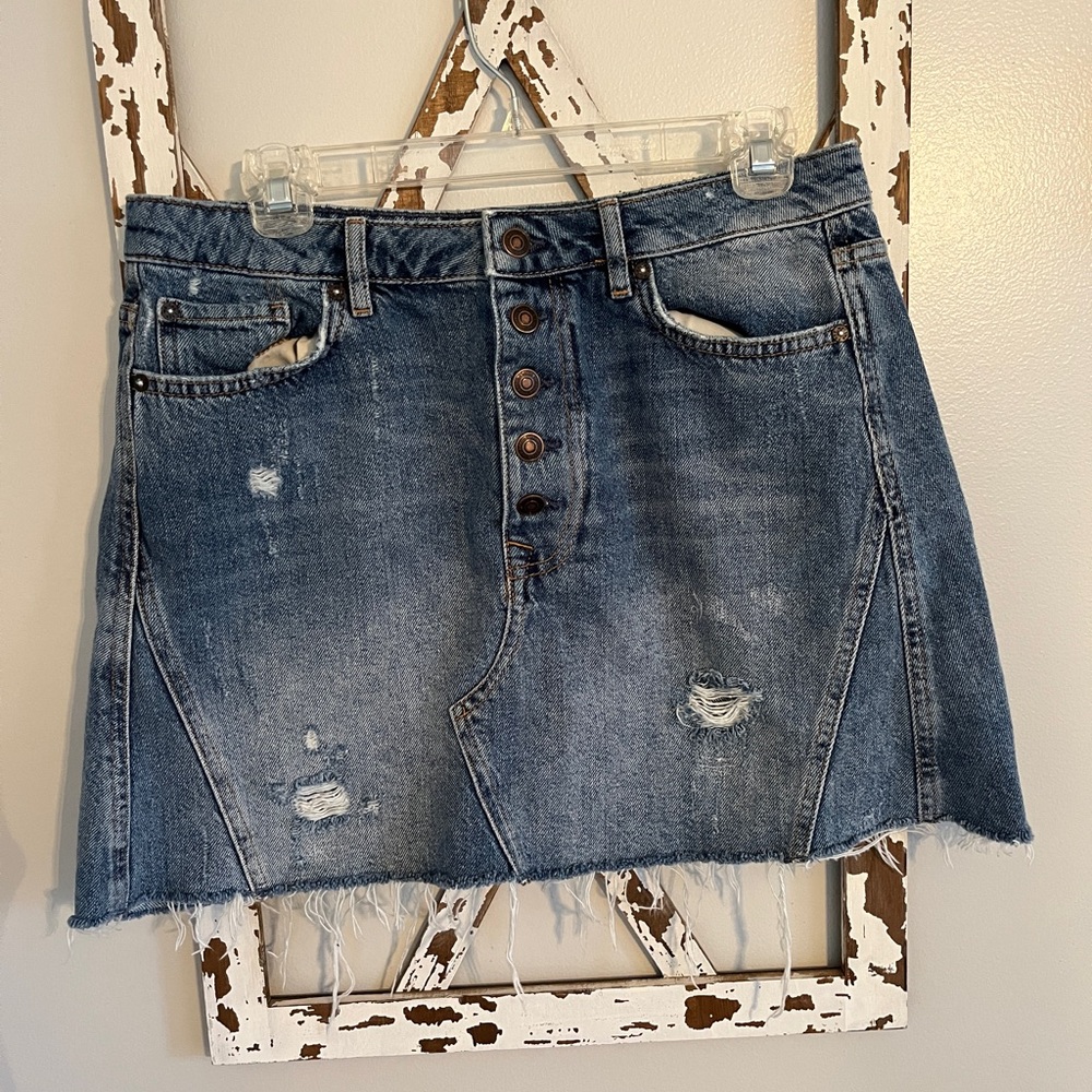 We The Free Breezy Denim Mini Skirt Size 31‎